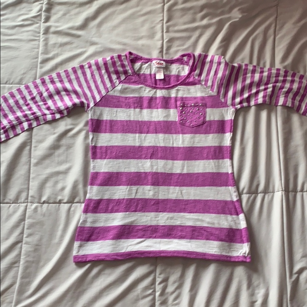 Purple and White Striped Children’s Shirt